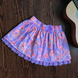 Cherokee purple and pink floral mini skirt